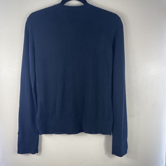 Kerri Rosenthal Oh Hi Happy Indigo Blue Cotton Knit Liz Sweater - Picture 7 of 12